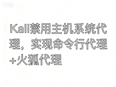 Kali禁用主机系统代理，实现命令行代理+火狐代理 的封面